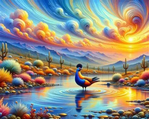 Vibrant AI generated colorful world landscape - Digital art created using free AI image generator Imagly